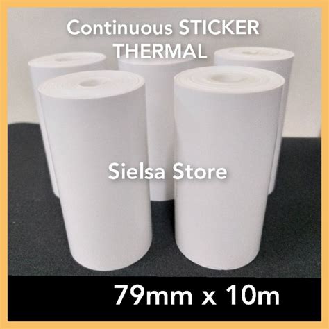 Jual LABEL STIKER PRINTER THERMAL 80MM X 10 METER CONTINUOUS STICKER