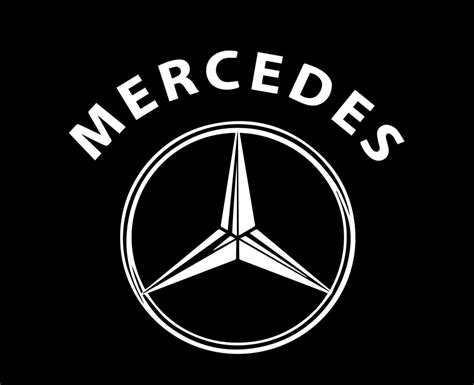 Mercedes Brand Logo Car Symbol With Name White Design german Automobile ...