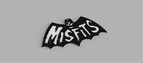 Free Stl File Misfits Logo Horror Punk Skull Skull Punk Bat Bat Demon