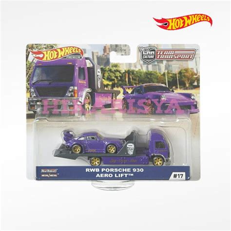 Jual Hot Wheels Porsche RWB 930 Purple Ungu Team Transport Transporter Aero Lift Truck Hotwheels