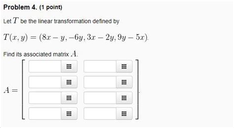 Solved Let T Be The Linear Transformation Defined By Chegg