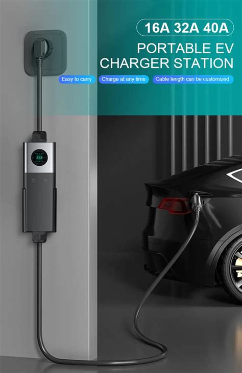 New Design Ac Ev Charger 32a Type1 Portable Ev Charger Wall Mount Level