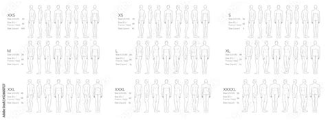 Set Of Mens Xxs Xs S M L Xl Xxl Xxxl Xxxxl Sizes Fashion Template