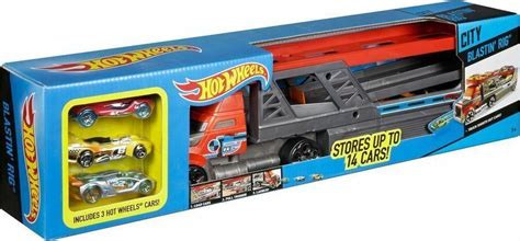 Mattel Hot Wheels CDJ19 Vystřelovací nákladní kamion se třemi autíčky Zbozi cz