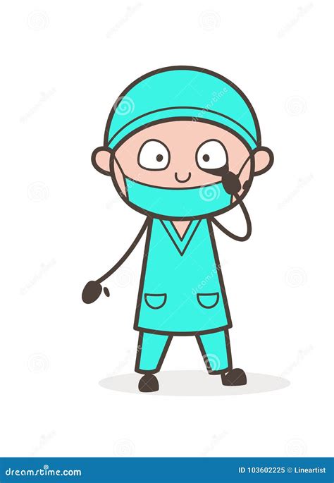 Cartoon Physician Doctor Shocking Face Vector Illustration Royalty Free