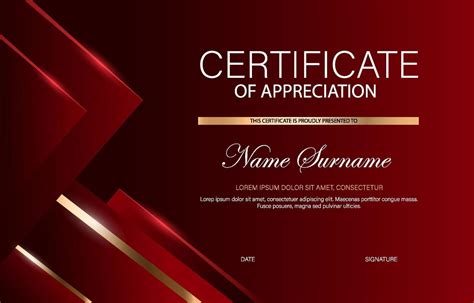 Dark Red Modern Certificate Template 2380162 Vector Art At Vecteezy