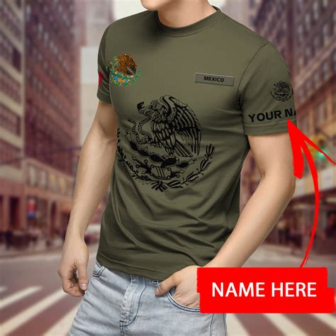 Personalized Mexican Army All Over Printed T Shirt Mexicana Etsy