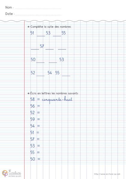 Apprendre Crire Les Nombres En Chiffres Et En Lettres Nombres De