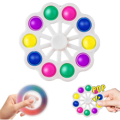 ZUHAUMATE Pop Fidget Spinner Toys, Simple Dimple Fidget Spinners, Push ...