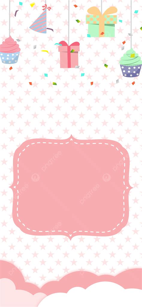 Pink Cartoon Cute Birthday Display Board Background Wallpaper Image For ...