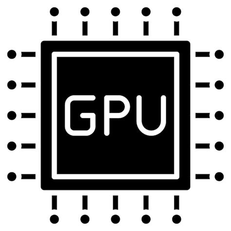 Ilustración en negro sólido de gpu glyph Vector Premium