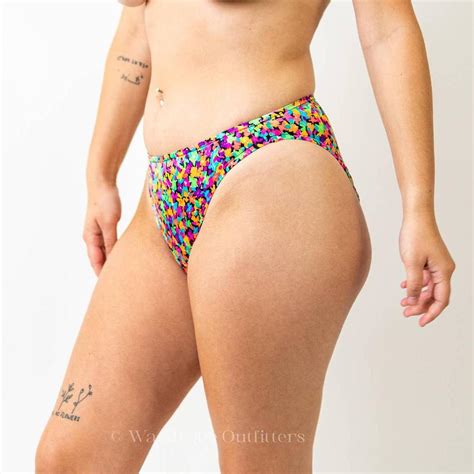 Vintage 90s Abstract High Waisted Bikini Depop