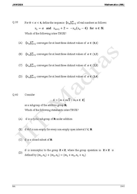 Iit Jam 2024 Question Paper With Answer Key Download Pdfs Aglasem