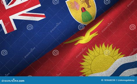 Islas Turcas Y Caicos Y Dos Banderas De Kiribati Stock de ilustración