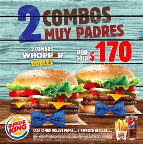 En Burger King Llévate 2 Combos Whopper Dobles Por 170 A Partir De Hoy