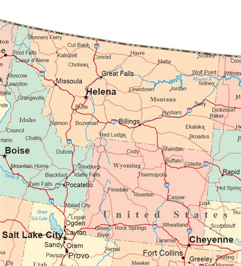 Utah And Montana Map Daveen Francisca