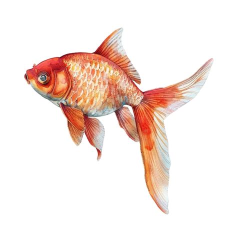 Premium Vector Goldfish Vector Illustration In Watercolour Style