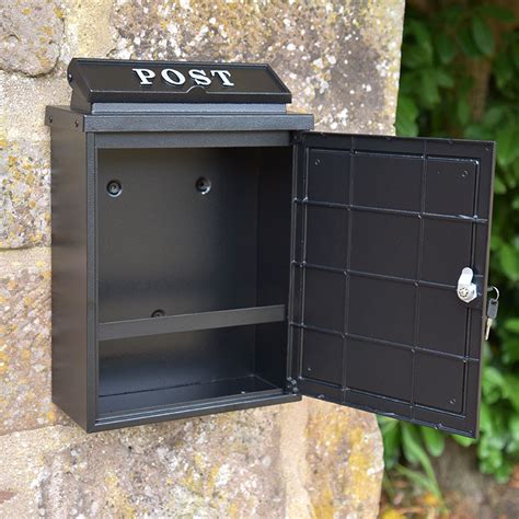 Wall Mounted Post Box Silver Text Cast In Style Through The Wall