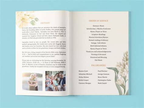 New Funeral Brochure Template For A Custom Funeral Program