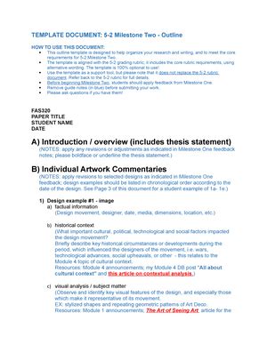 5 2 Template Outline For Milestone Two TEMPLATE DOCUMENT 5 2