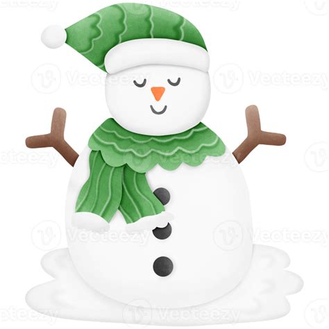 Snowman With Hat And Scarf Isolated On Transparent Background 31401049 PNG