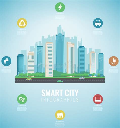 Ciudad Infographic Ciudad Moderna Con Los Elementos Infographic Ciudad