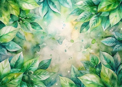 Premium Vector Watercolor Background With Various Leaves