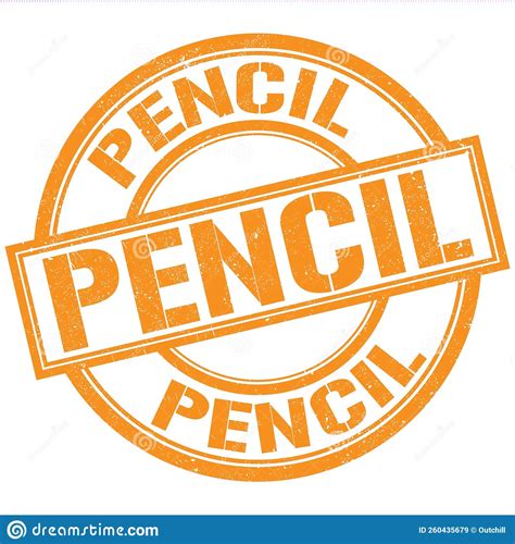 PENCIL Text Written On Orange Stamp Sign Stock Illustration