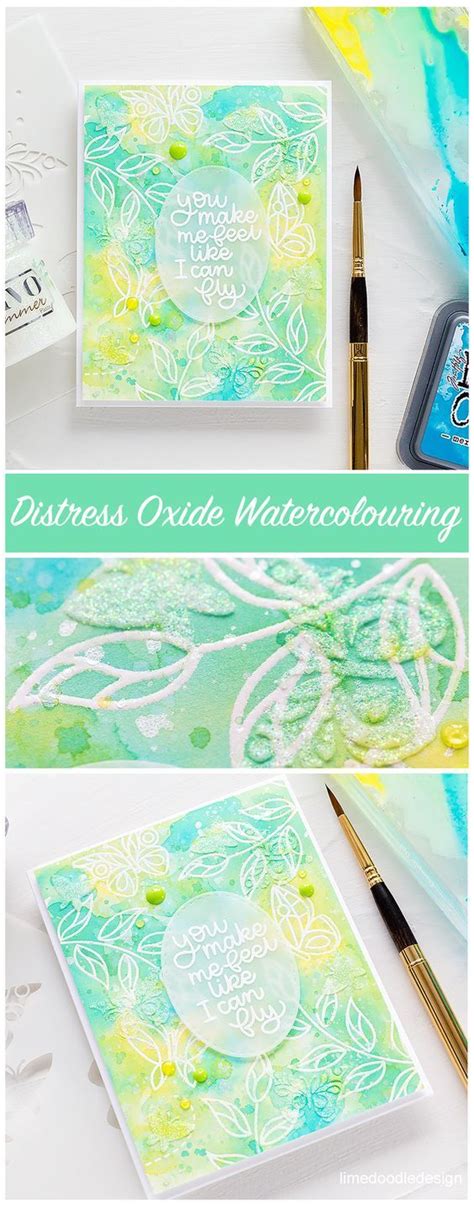 Distress Oxide Watercoloured Emboss Resist Handmade Card By Debby Hughes Using The New Beautiful