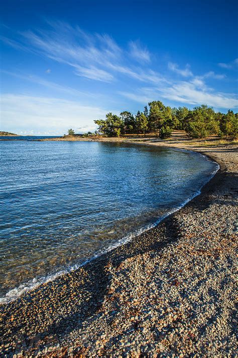 Fotokonst Natur Sk Rg Rd Klippa Vid Havet Knappelsk R Nyn Shamn