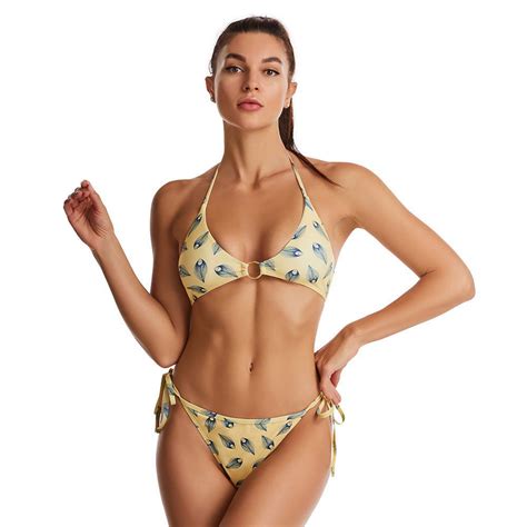2021 New Fashion Swimsuit Female Split Print Sexy Bikini Swimwear China Swim Wear And Swimsuit