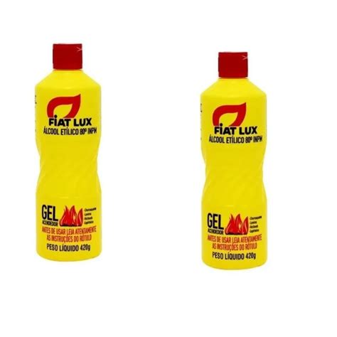 Kit Alcool Acendedor Fiat Lux Rechaud Lareira Churrasqueira Gel