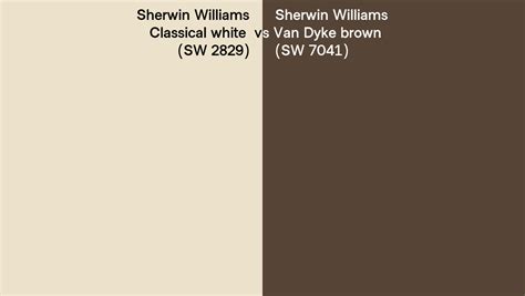 Sherwin Williams Classical White Vs Van Dyke Brown Side By Side Comparison