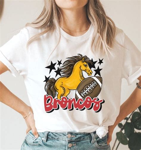 broncos mascot stars red dtf screen print transfers  bec