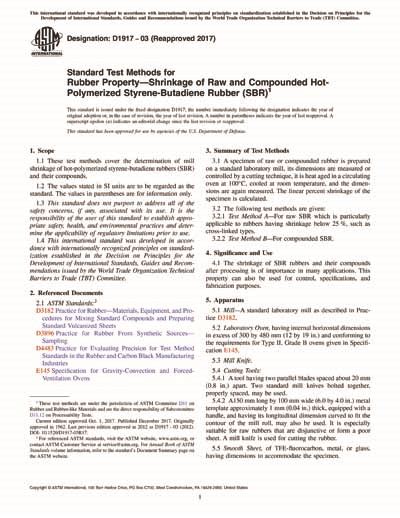 Astm D1917 032017 Standard Test Methods For Rubber Property