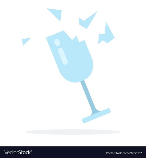 Broken Glass Flat Isolated Royalty Free Vector Image