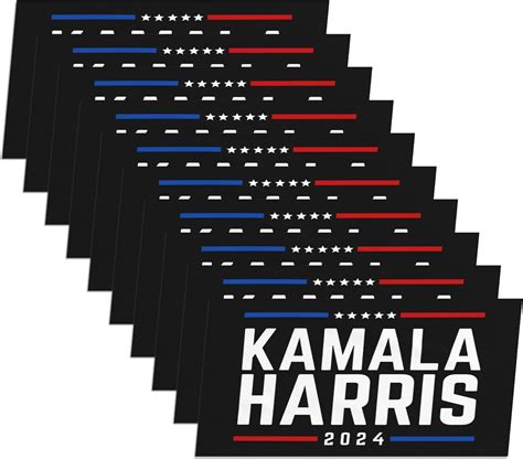 10 Pack Kamala Harris 2024 President Campaign Stickers Laptop Bumper Decal Window