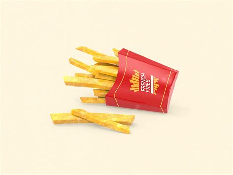 Premium Psd French Fries Packaging Mockup