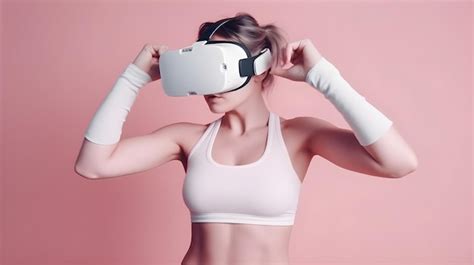 Premium Photo A Woman Wearing A Virtual Reality Headset