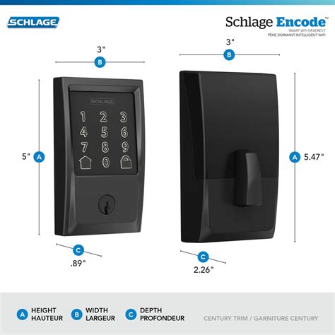 Schlage Encode Smart WiFi Deadbolt with Century Trim, Rated AAA