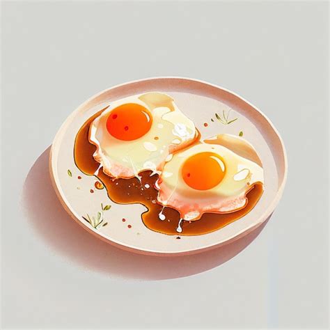 Premium Ai Image There Are Two Eggs On A Plate With Syrup On It