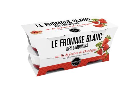 Fromage Blanc Sur Lit De Confiture De Fraise 4X125G Laiterie Les Fayes