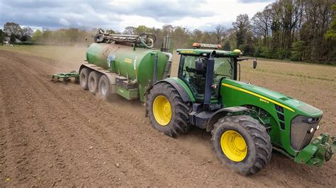 JOHN DEERE 8345R With MAUGUIN Slurry Tanker Injector YouTube