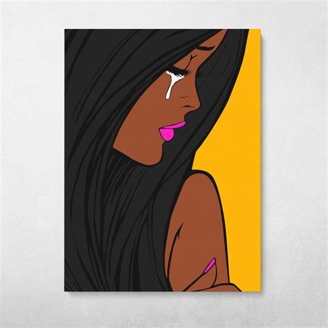 Crying Girl Black African American Pop Art Wall Art