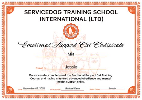 Certified Emotional Support Cat Training Course