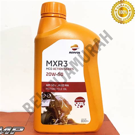 Jual Oli Motor Bebek 4T Repsol MXR3 20w 50 API SG JASO MA 0 8L Shopee