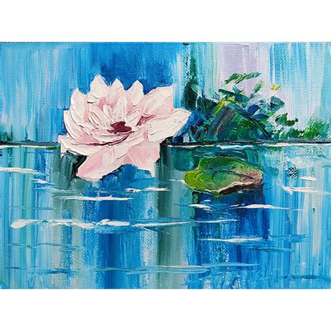 Water Lily Painting Flower Original Art Lotus Oil Painting S - Inspire ...