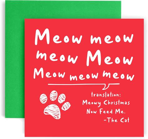 Huxters Funny Christmas Cards From The Cat For Women And Her Happy