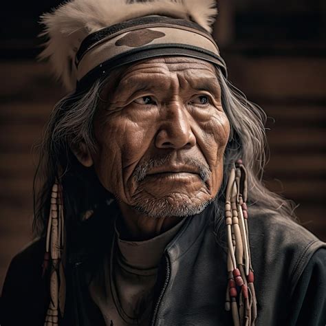 Premium Photo Portrait Of A Native American Man