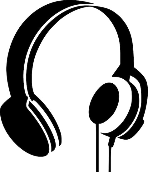 Auriculares En Blanco Y Negro ícono Aislado Ilustración Vectorial